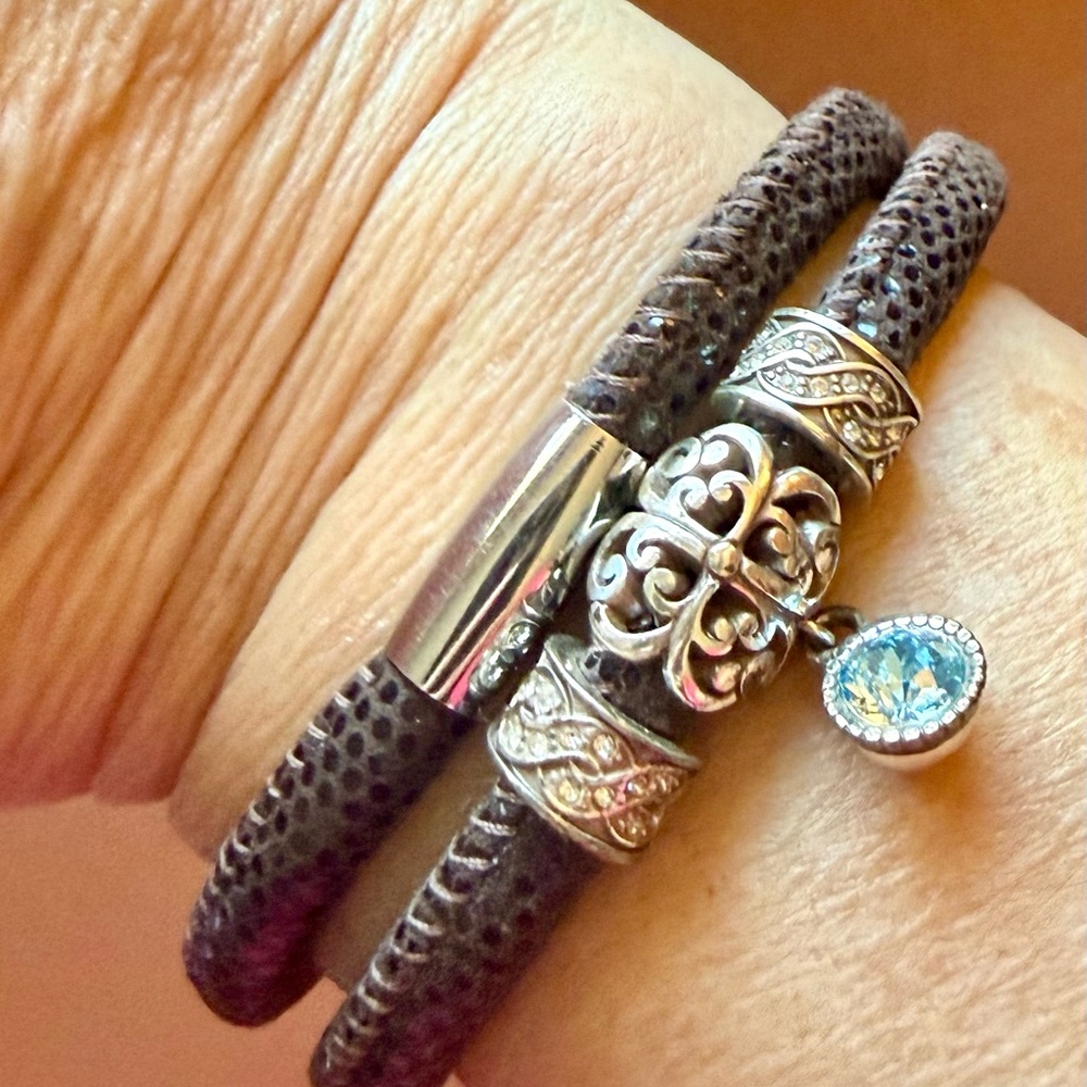 Brighton Silver and Brown Double Magnetic Bracelet (4 pieces)